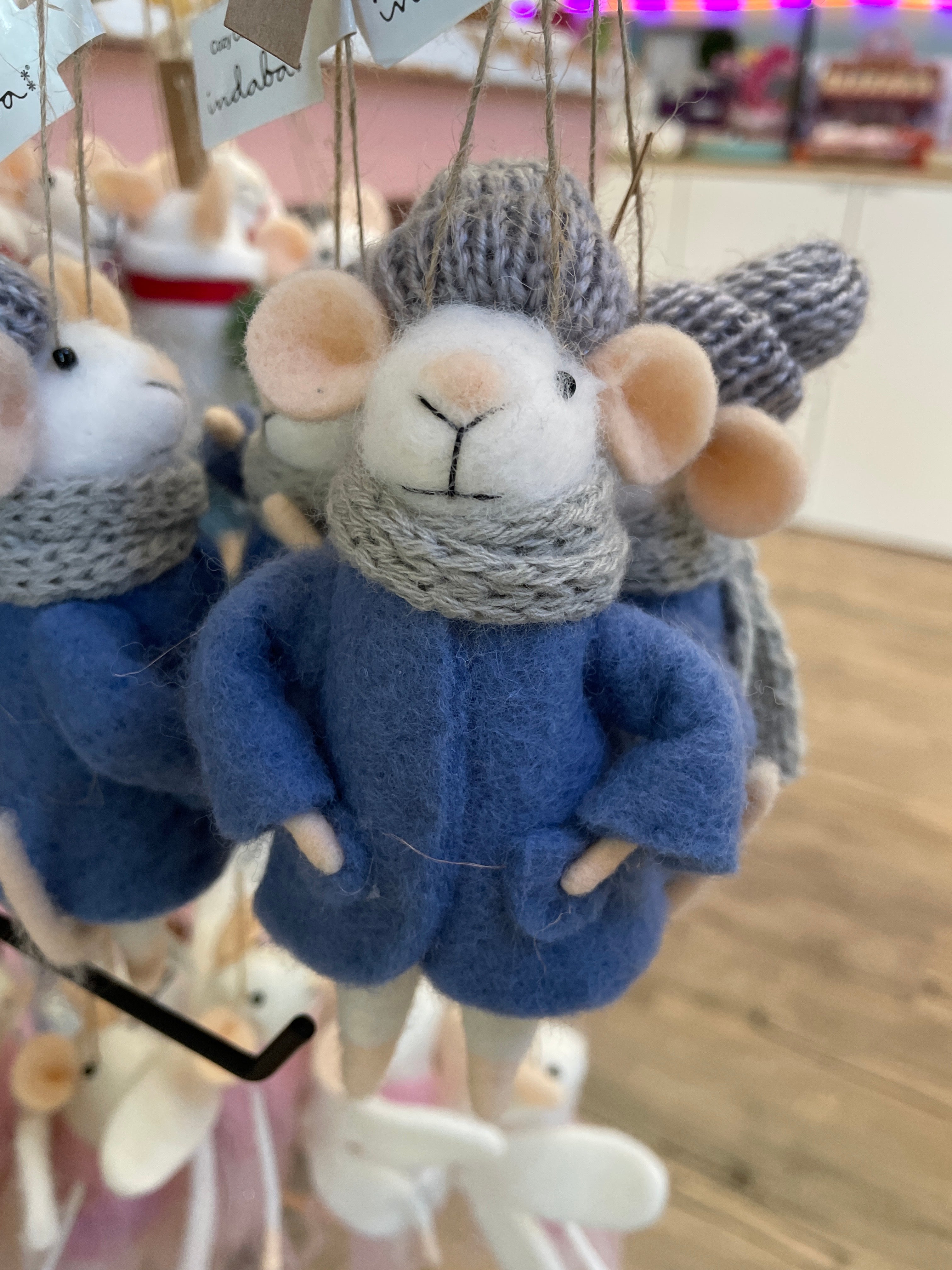 Cozy Cora - Felted Mouse Ornament | Indaba