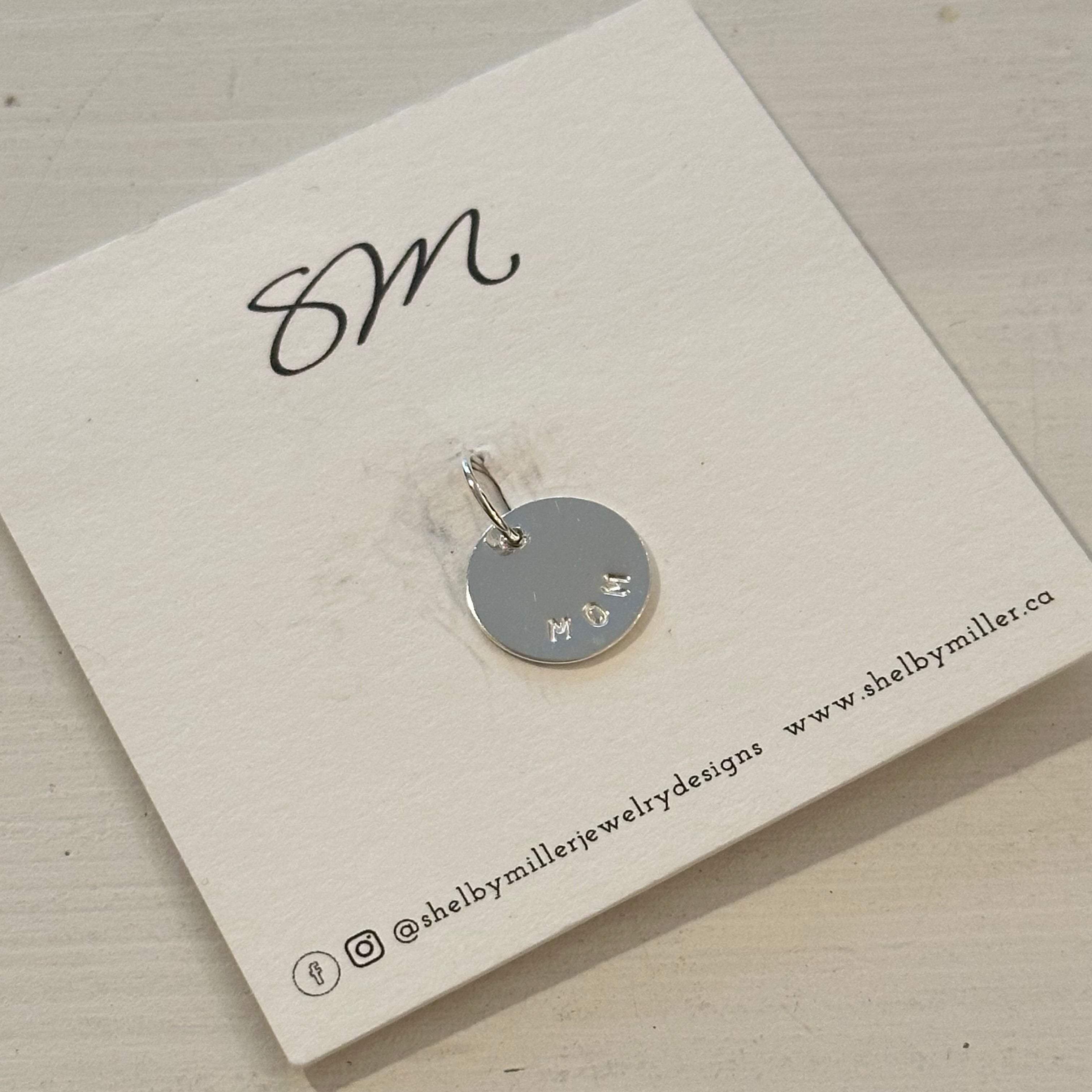 Seykoya - Medium Sterling Silver Hand-Stamped Pendants | Shelby Miller Jewelry Designs