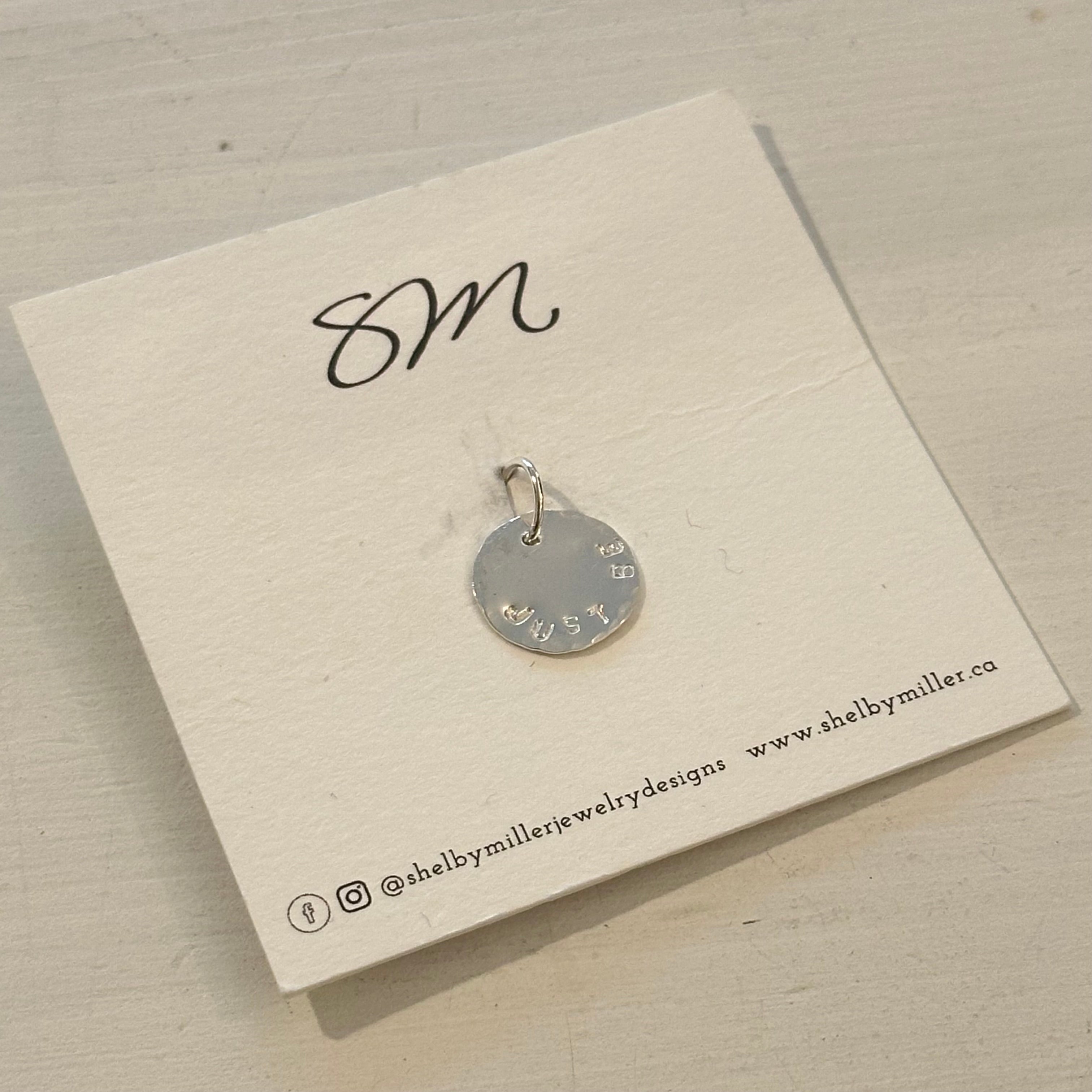 Seykoya - Medium Sterling Silver Hand-Stamped Pendants | Shelby Miller Jewelry Designs