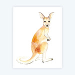 Baby Kangaroo Watercolour Nursery Print | Elena Markelova