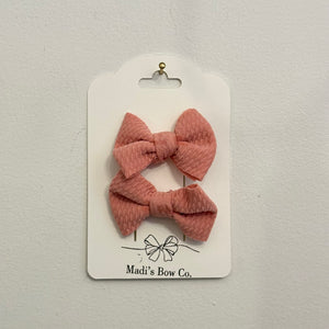 Rose Pink Bow Clips | Madi's Bow Co