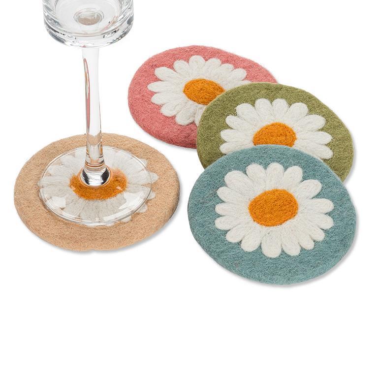 Daisy Felted Coasters