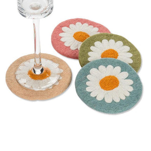 Daisy Felted Coasters