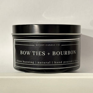 Bowties + Bourbon Tin Candle | Moody Candle Co