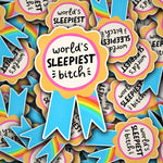 World's Sleepiest B Ribbon | Vinyl Sticker