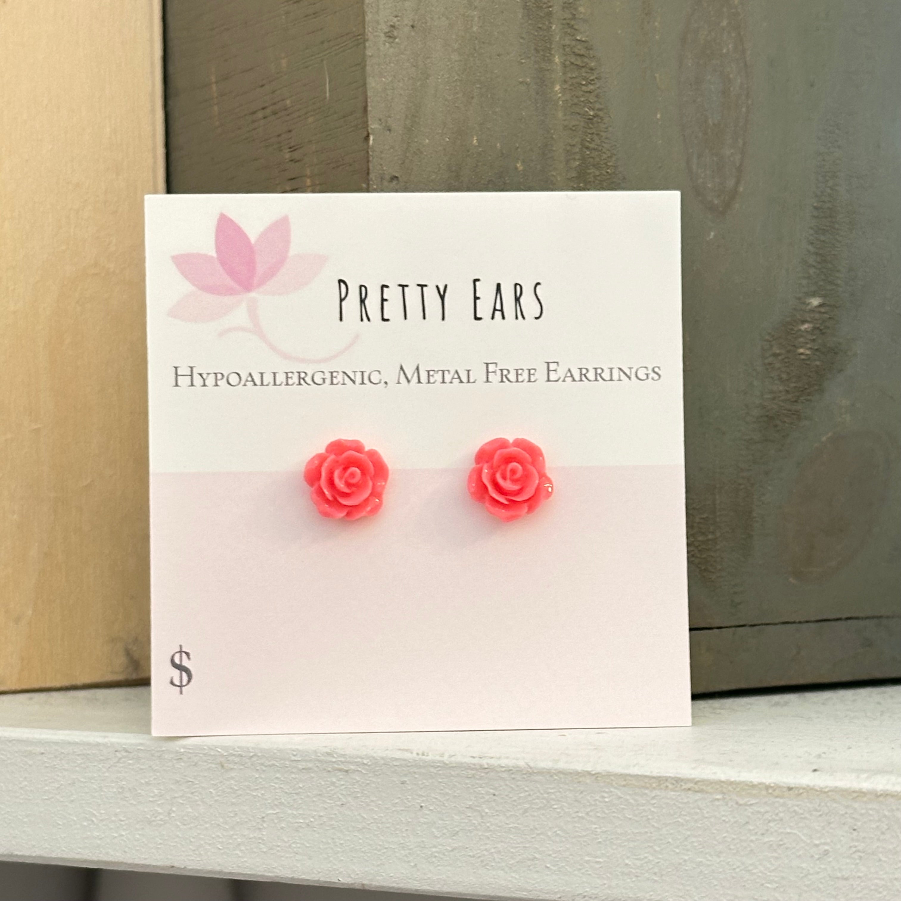 Rose - Metal Free Hypoallergenic Earrings | Pretty Ears