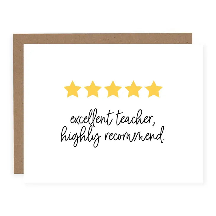 Five Star Teacher - Greeting Card | Pretty By Her