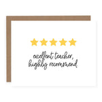 Five Star Teacher | Greeting Card