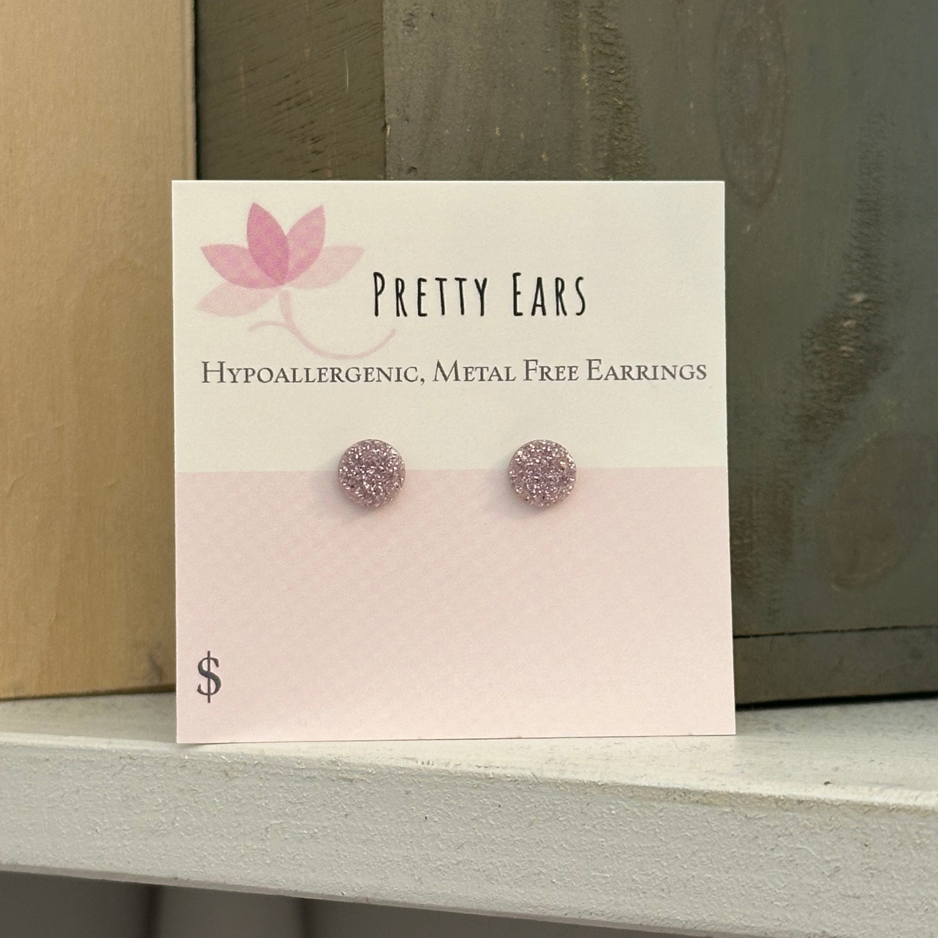 Round Druzy - Metal Free Hypoallergenic Earrings | Pretty Ears