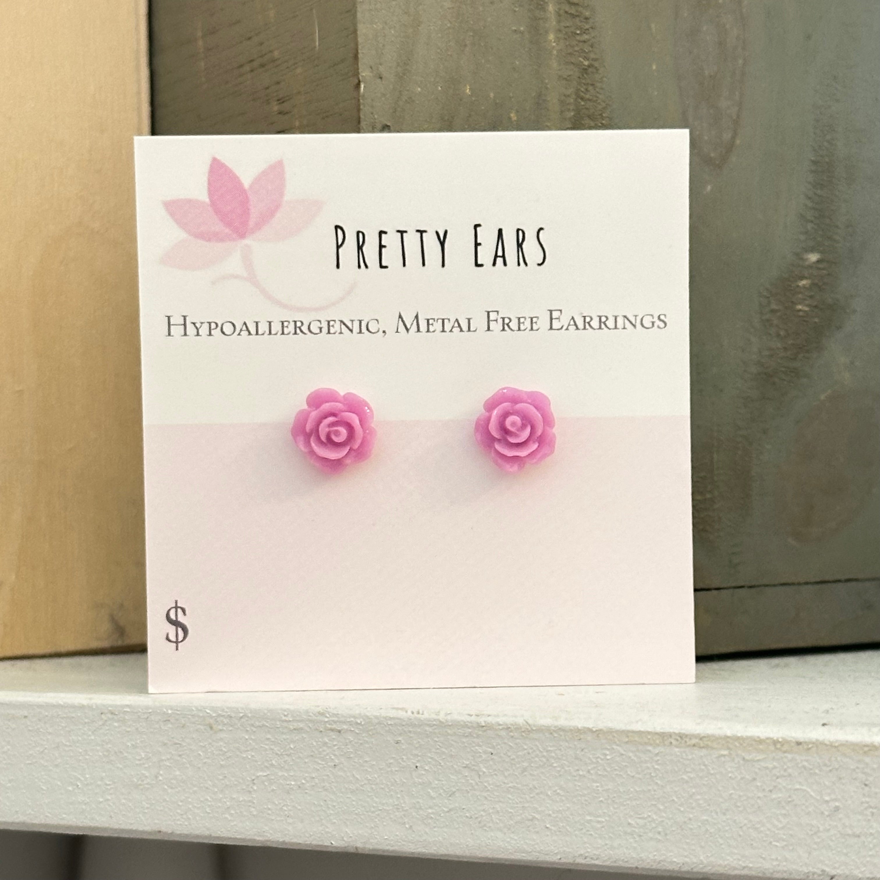 Rose - Metal Free Hypoallergenic Earrings | Pretty Ears