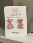 Pink Hearts - Clay Dangle Earrings | Classic Clay Co.