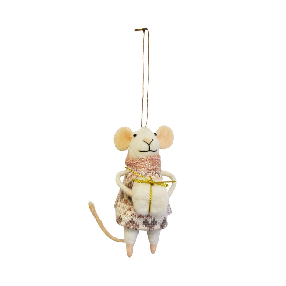 Present - Felted Mouse Ornament | Nostalgia