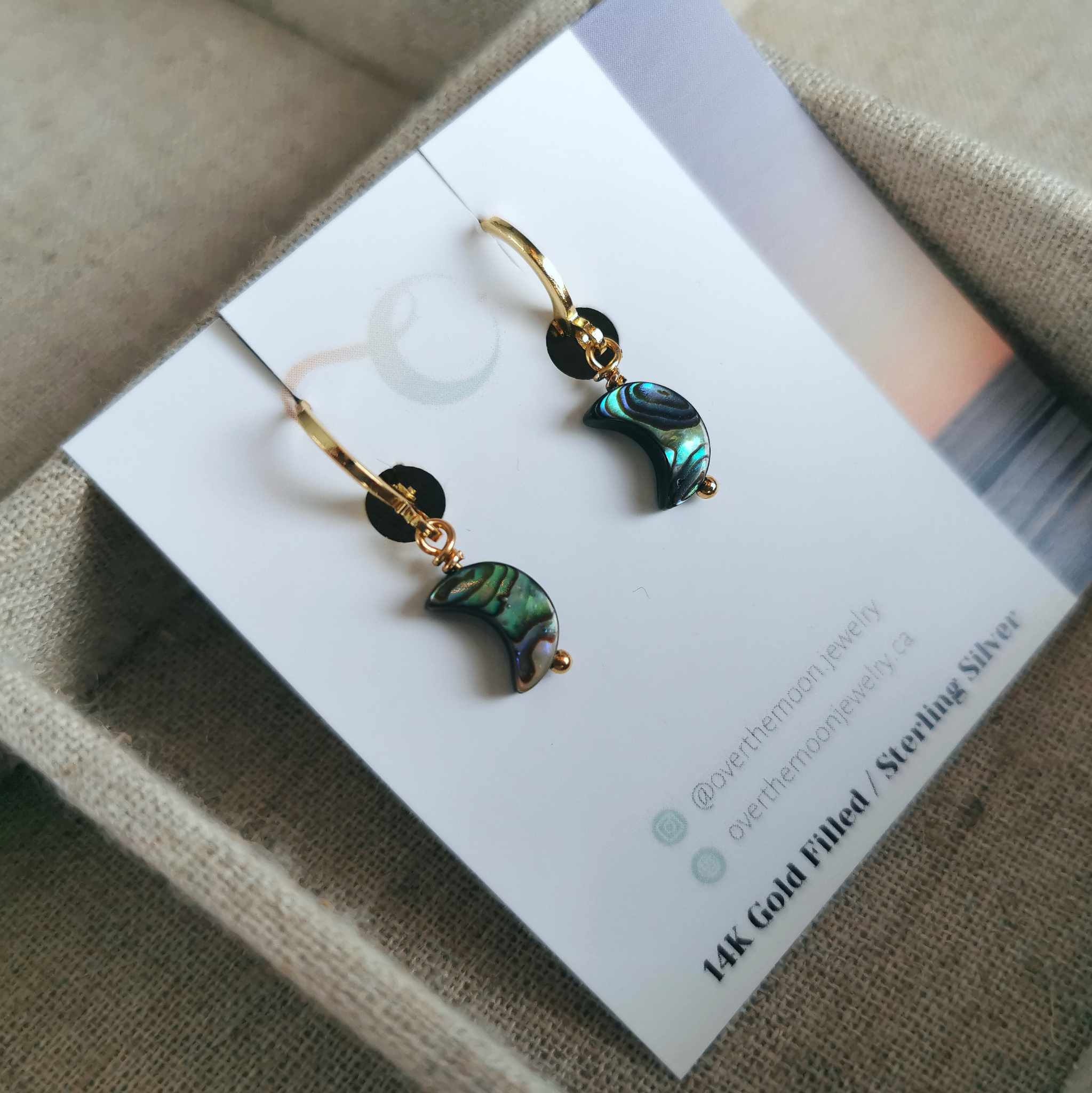 Abalone Moon - Huggie Earrings | Over The Moon