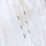 African Turquoise - Threader Earrings | Mesa Blue