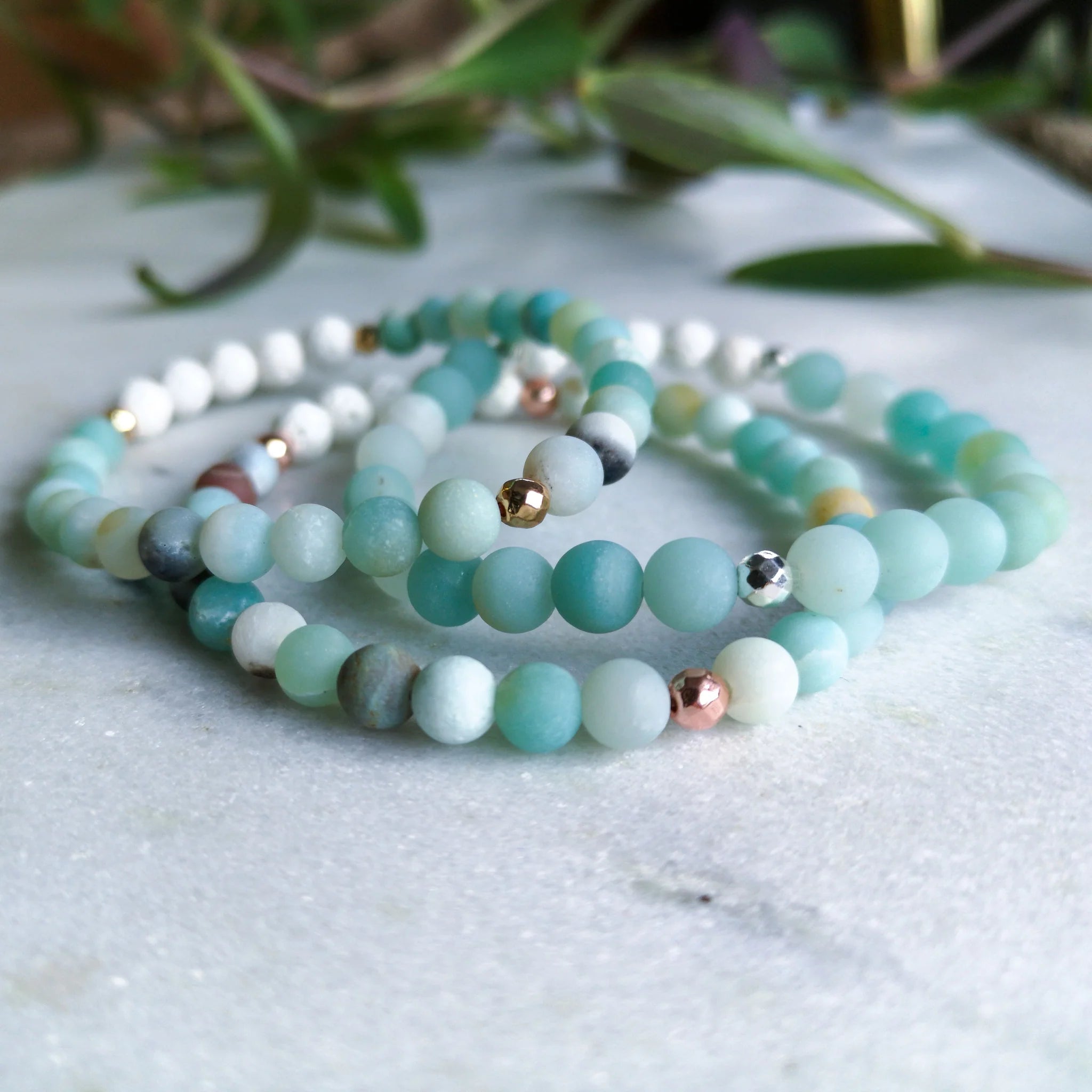 Amazonite Essential Oil Diffuser Bracelet | Over The Moon