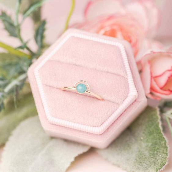 Amazonite Arc - Gold Fill Stacking Ring | Mineral and Matter