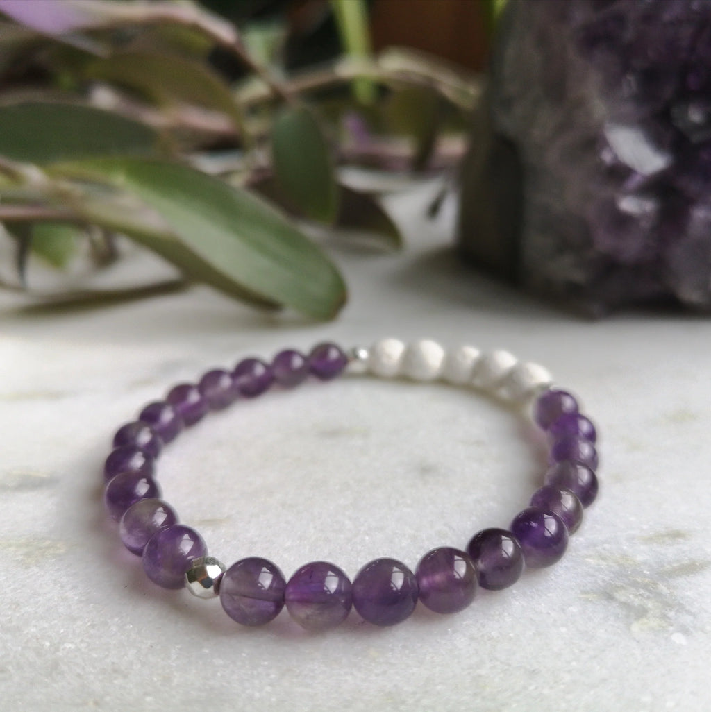 Amethyst Essential Oil Diffuser Bracelet | Over The Moon