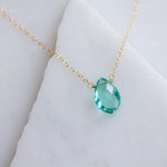 Aquamarine Quartz - Gold Filled Necklace | Mesa Blue