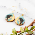 Art Nouveau Girl + Moon Earrings