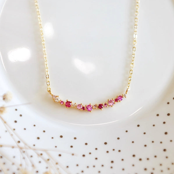 Ashlynn - Pink CZ Necklace | Oh So Lovely