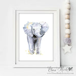 Baby Elephant Watercolour Nursery Print | Elena Markelova