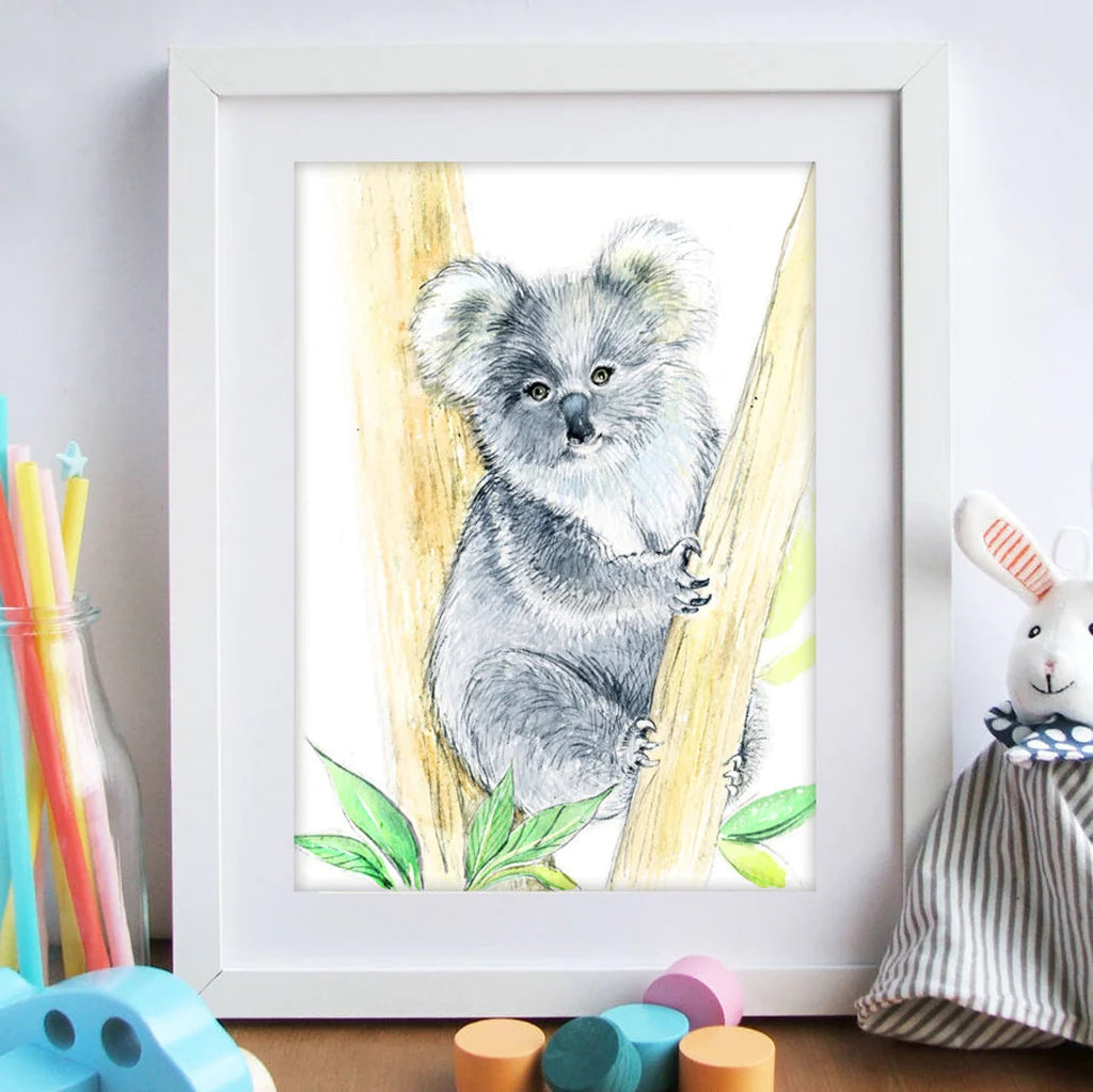 Baby Koala Watercolour Nursery Print | Elena Markelova