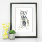 Baby Wolf Watercolour Nursery Print | Elena Markelova