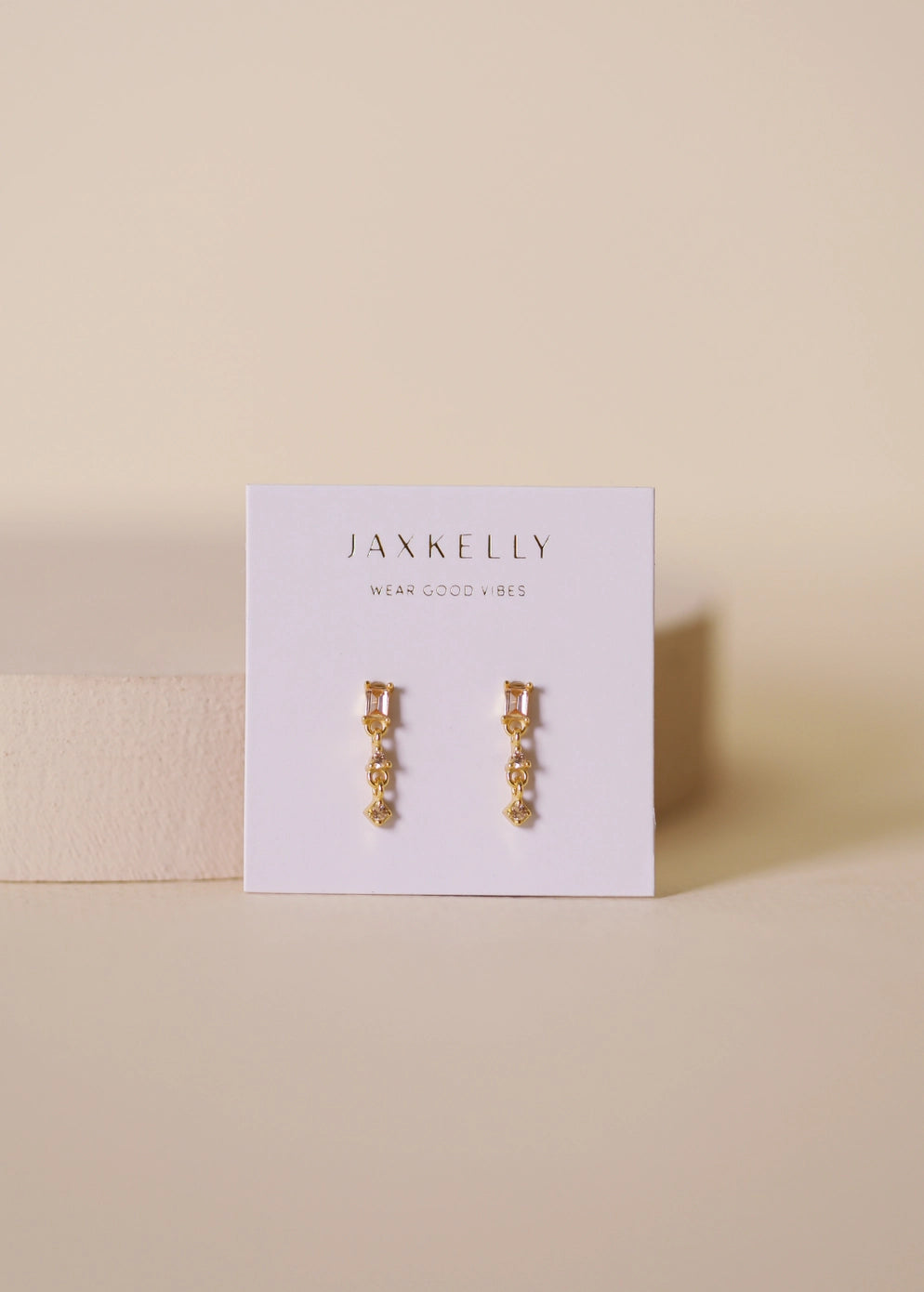 Champagne Mini Baguette | Drop Earrings