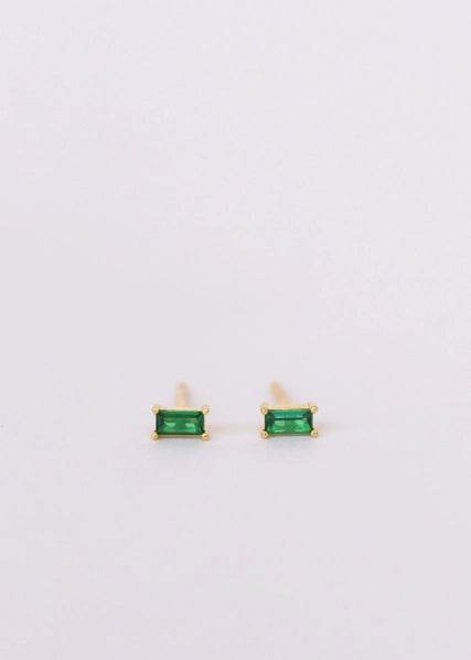 Emerald Baguette | Stud Earrings