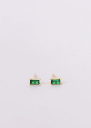 Emerald Baguette | Stud Earrings