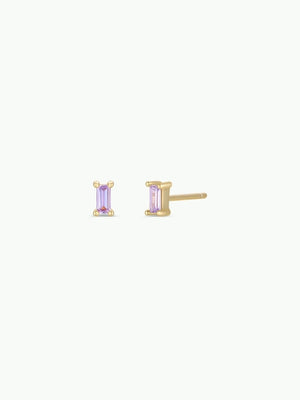 Lilac Baguette | Stud Earrings