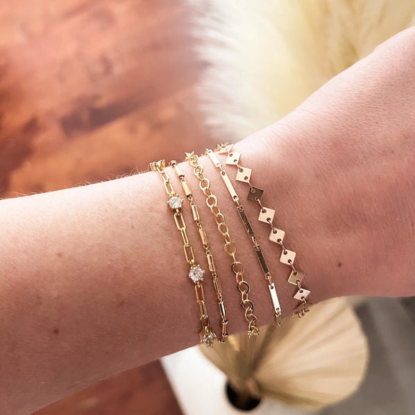 Gold Bar Chain Bracelet | Mesa Blue