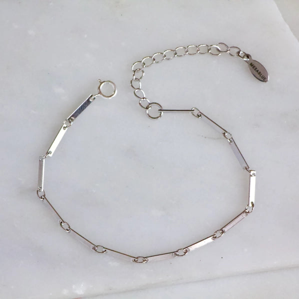 Silver Bar Chain Bracelet | Mesa Blue