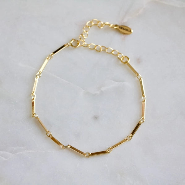 Gold Bar Chain Bracelet | Mesa Blue
