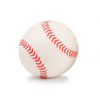 Baseball wool dryer ball with red stitching on a white background