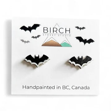 Bats - Wooden Stud Earrings | Birch Street Studio