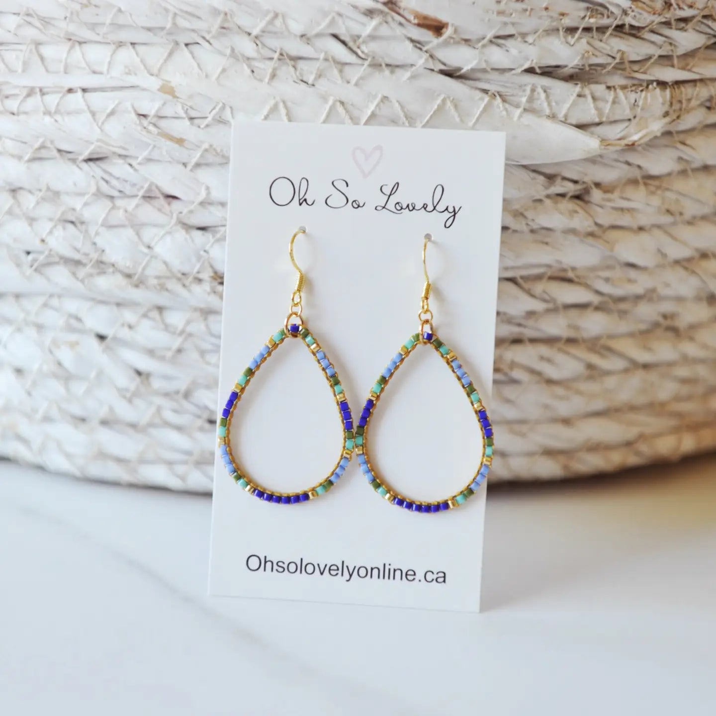 Beaded Teardrop Dangle Earrings | Oh So Lovely