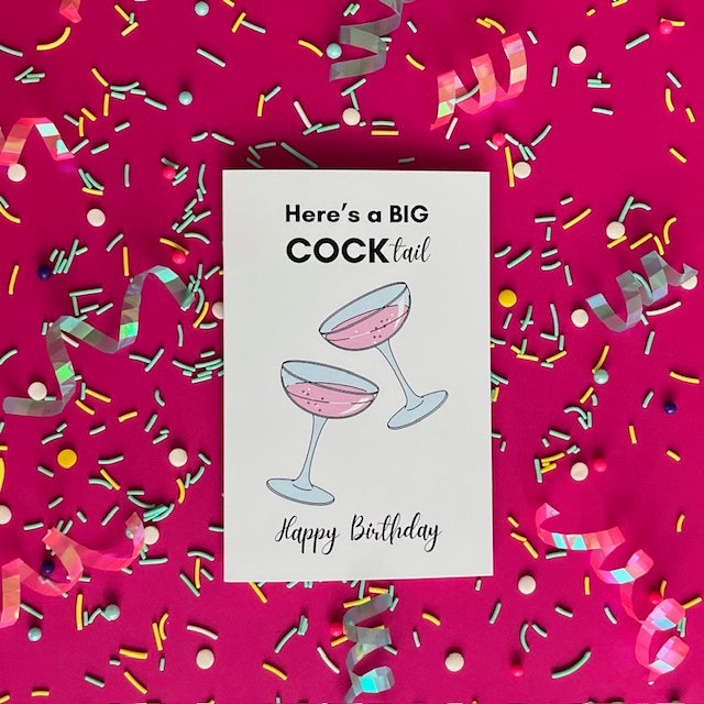 Big COCKtail - Greeting Card | Two Brits Print Co