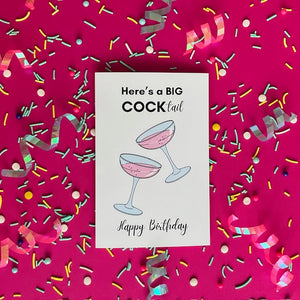 Big COCKtail - Greeting Card | Two Brits Print Co