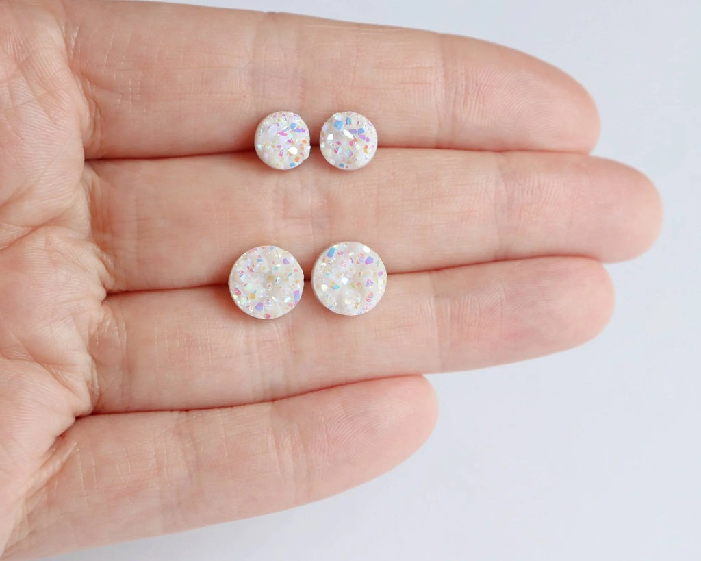 Birthday Cake Druzy | Metal Free Hypoallergenic Earrings