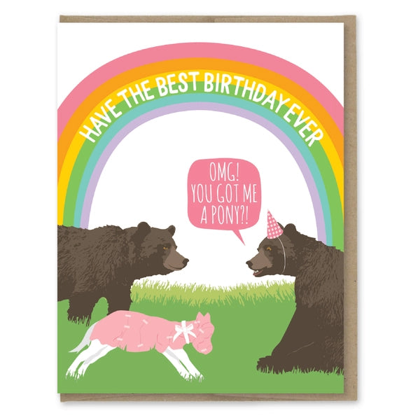 Birthday Pony - Greeting Card | Modern Printed Matter