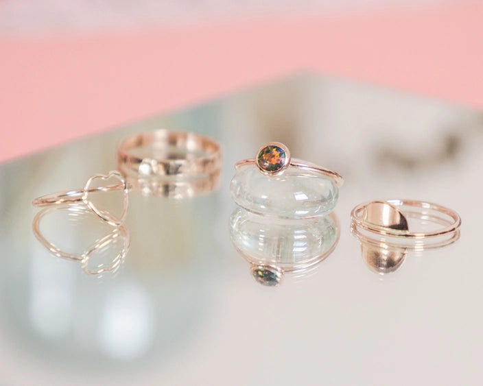 Black Opal - Gemstone Stacking Ring | Mineral and Matter