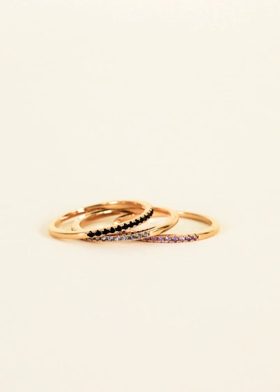 Black Half Pave - Gold Ring | JaxKelly