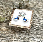 Blue Jay - Wooden Stud Earrings | Birch Street Studio