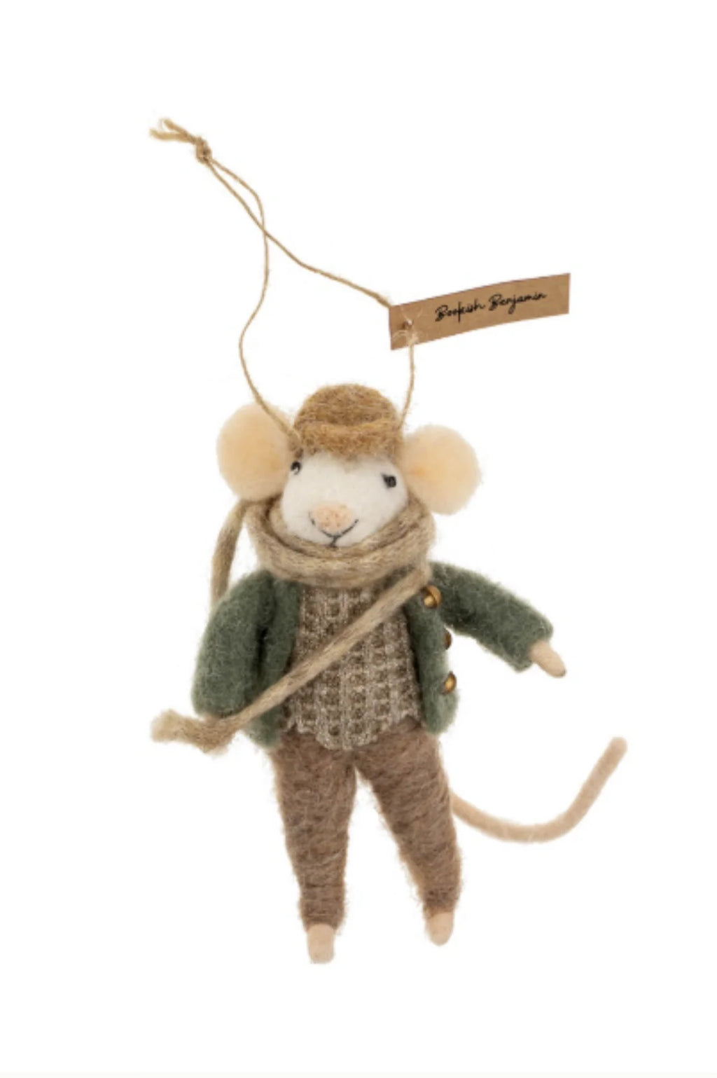 Bookish Benjamin - Felted Mouse Ornament | Indaba