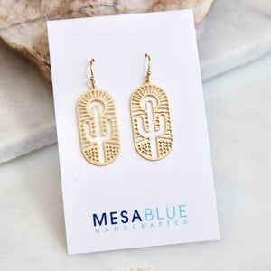 Cactus - Brass Earrings | Mesa Blue