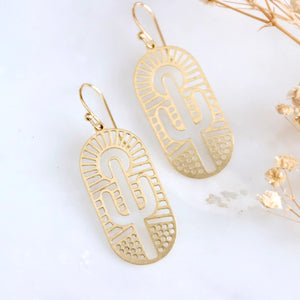 Cactus - Brass Earrings | Mesa Blue