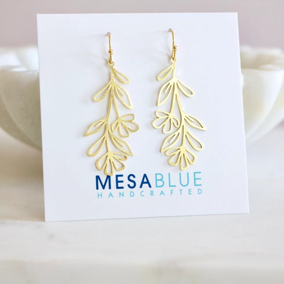 Wildflower - Brass Earrings | Mesa Blue