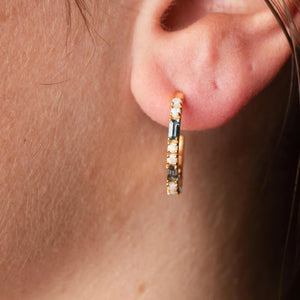 Bridge - London Topaz & Opal Hoop Earrings | La Kaiser
