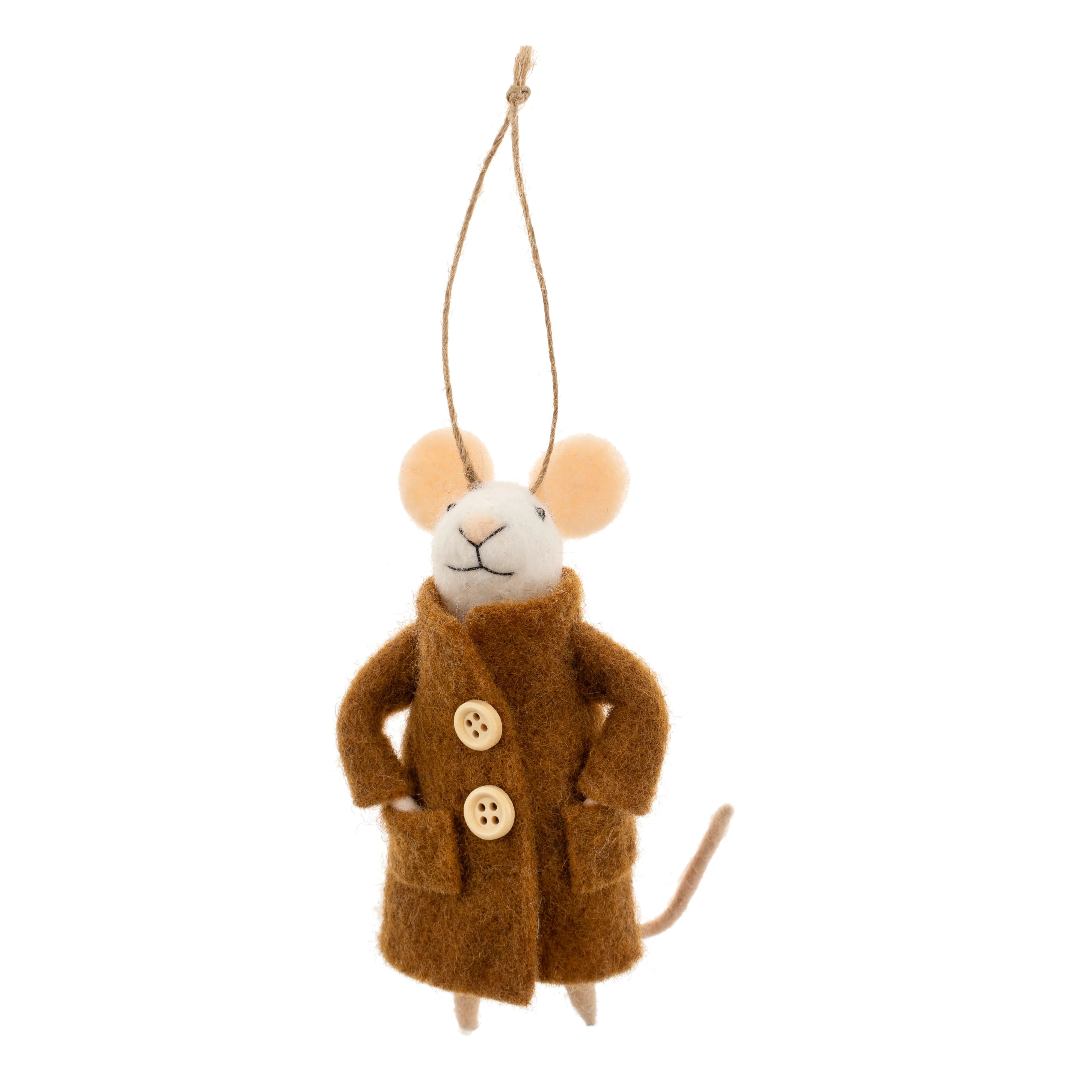 Bundled Bruce - Felted Mouse Ornament | Indaba